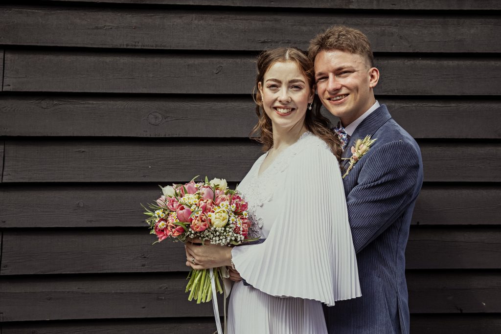 bride and groom in royston wedding venue Barley Town House