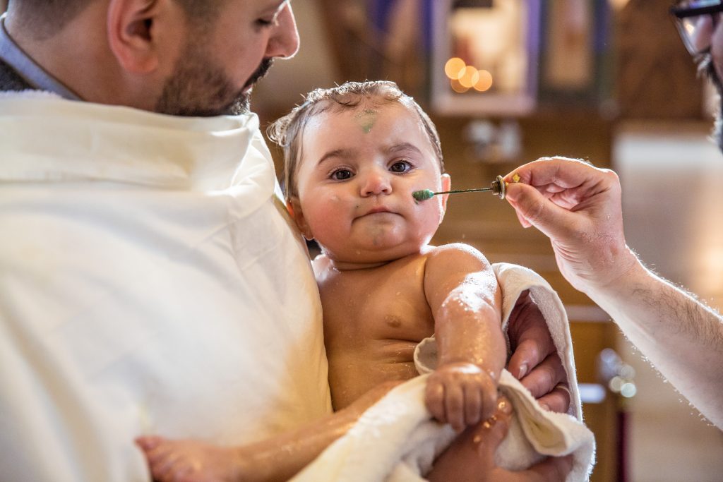 Greek christening photographer, twelve apostles church, brookmans Park, Hertfordshire