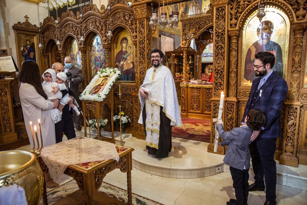 Greek christening photographer, twelve apostles church, brookmans Park, Hertfordshire