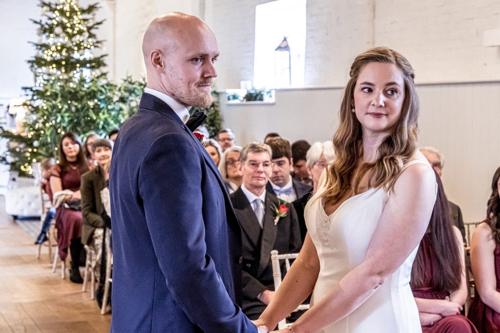 bride and groom, the barns at Alswick, hertfordshire wedding photographer