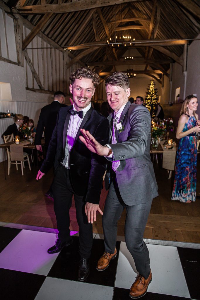 guests dancing, The barns at Alswick, wedding photographer Hertfordshire