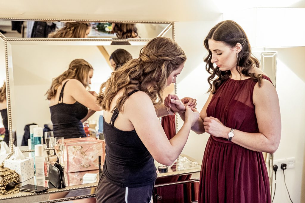 bride getting ready, the barns at Alswick, wedding photographer