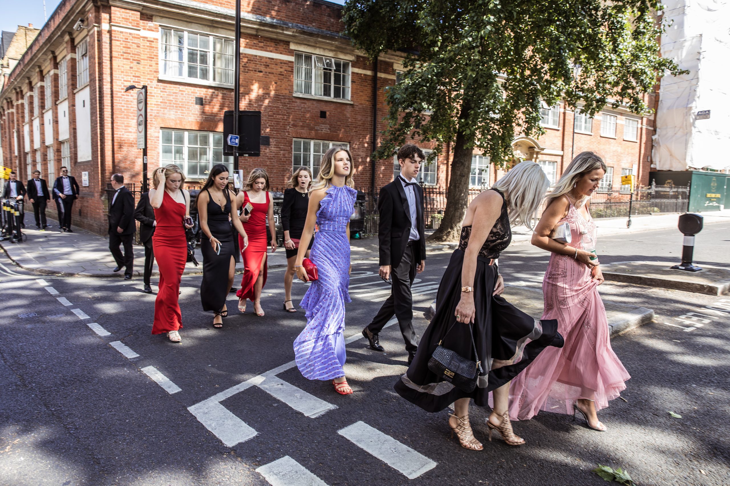 Guests leave a wedding at a St Sophia greek orthodox church in Moscow road