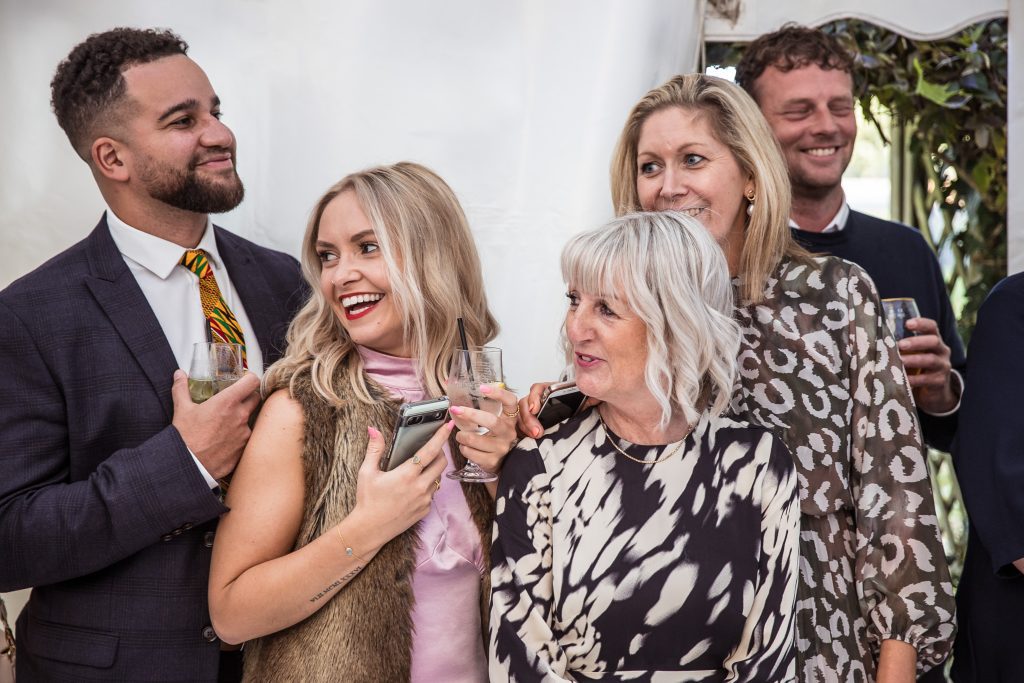 wedding guests during speeches at Hertfordshire pub