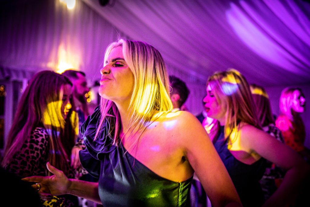 guests dancing at wedding