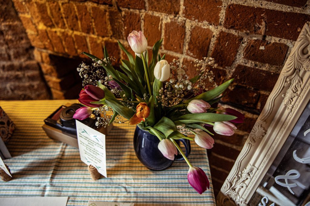 wedding tulips at The Barley Townhouse in Royston