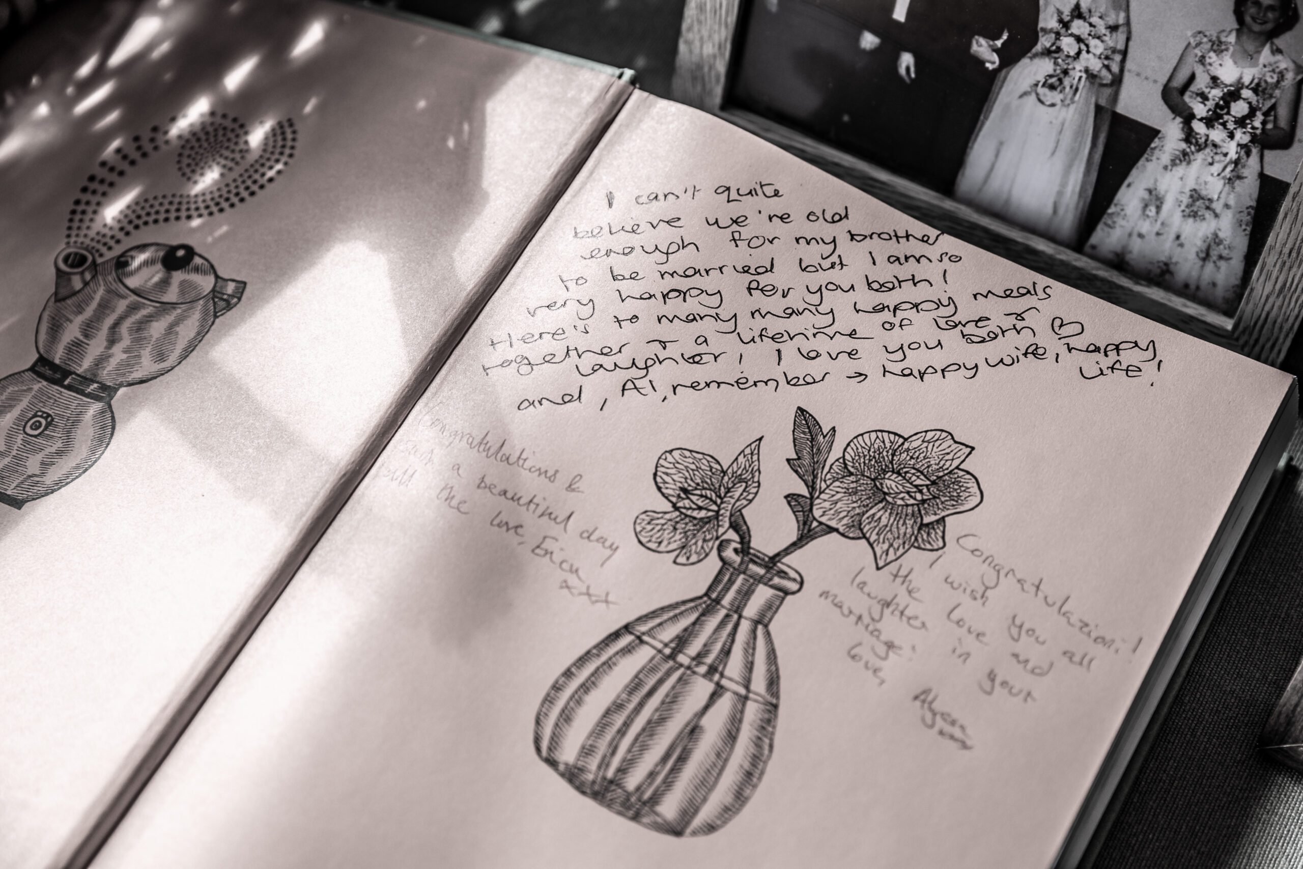 a wedding guest book at a hertfordshire wedding