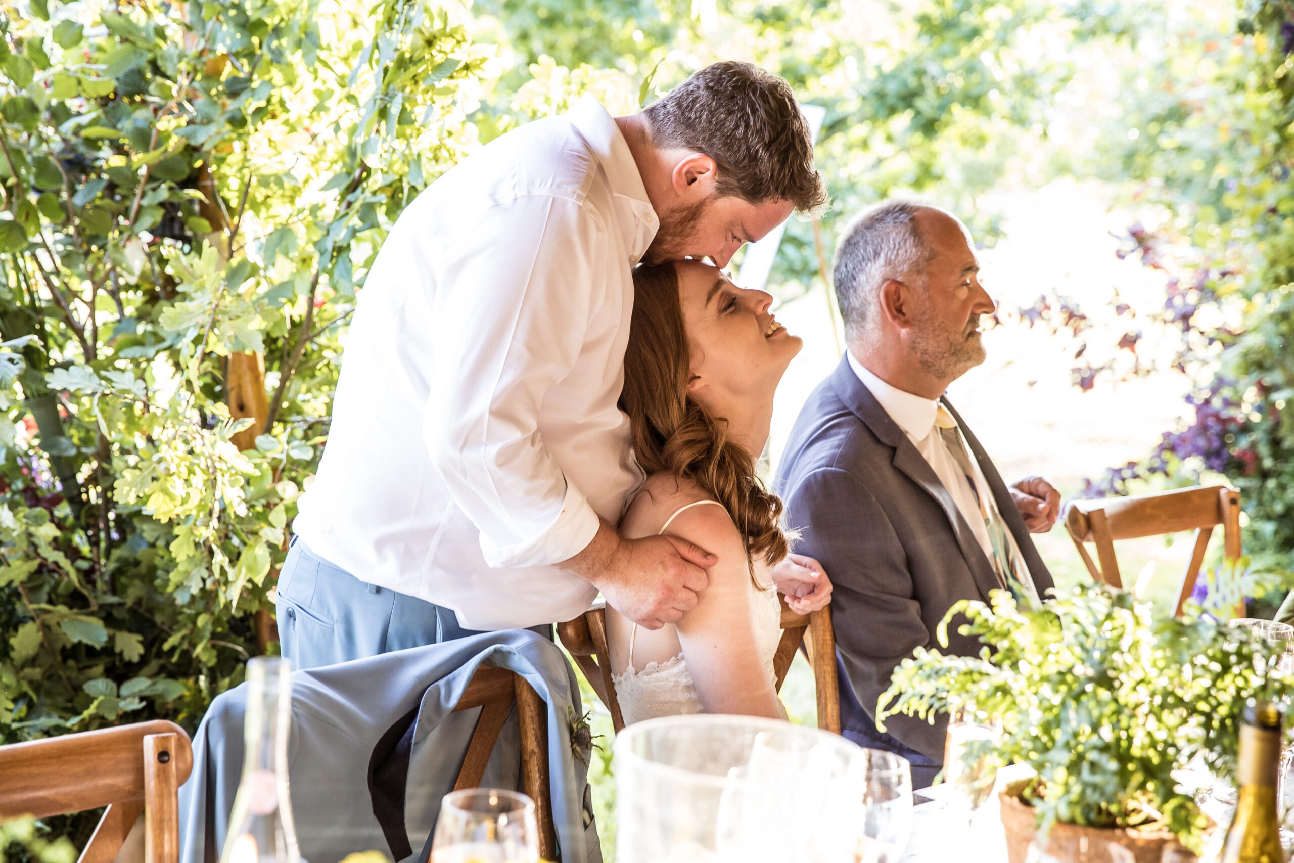 bride and groom share a tender moment at their hertfordshire wedding