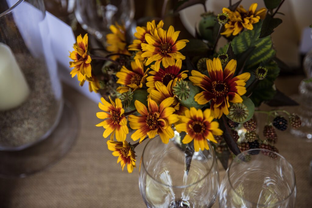 summer flowers at a summer hertfordshire garden wedding